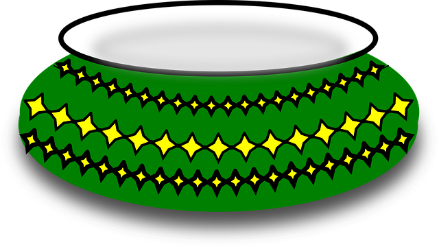 Free crockery green bowl illustration