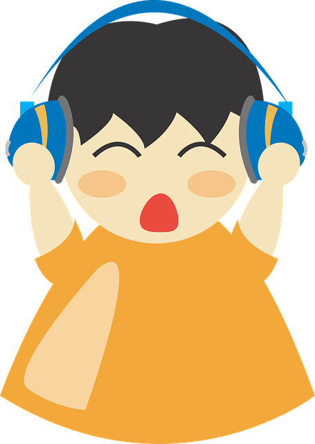 Free earphones boy headphone vector