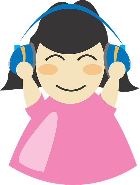 Free earphones girl headphone vector