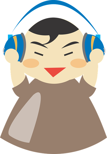 Free earphones sound boy vector