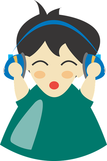 Free earphones sound boy vector