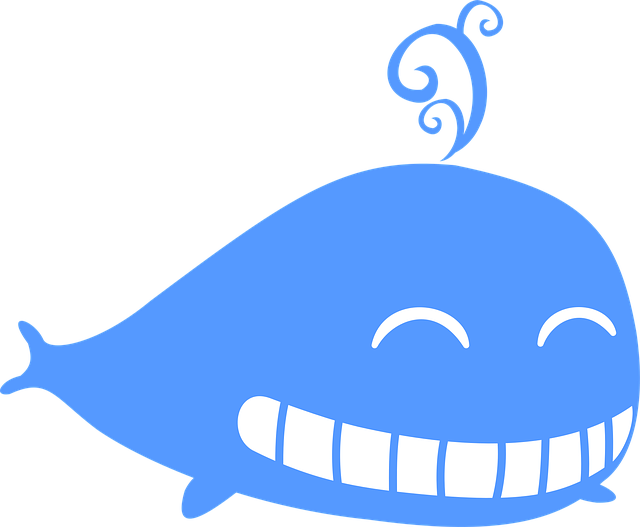 Free whale nature fountain illustration