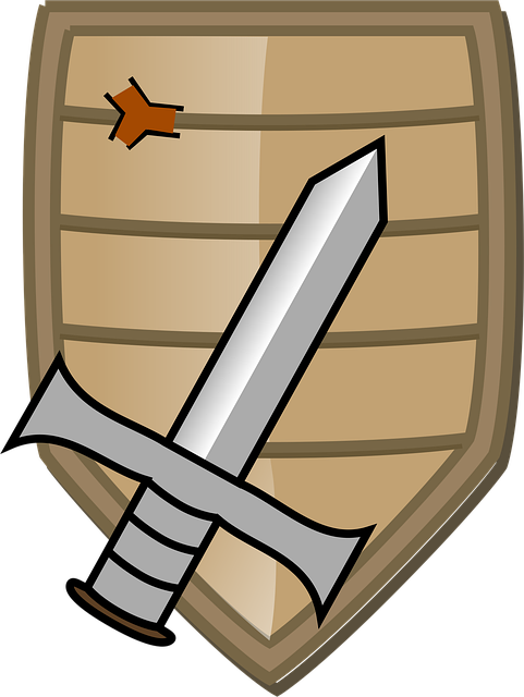 Free sword shield knight vector