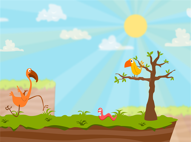 Free birds worm nature vector