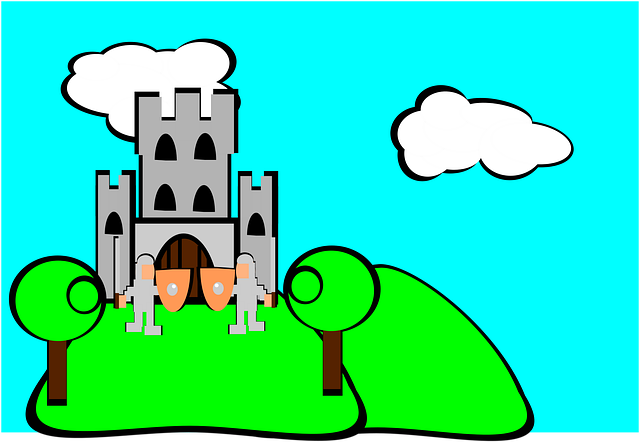 Free castle chateau hill illustration