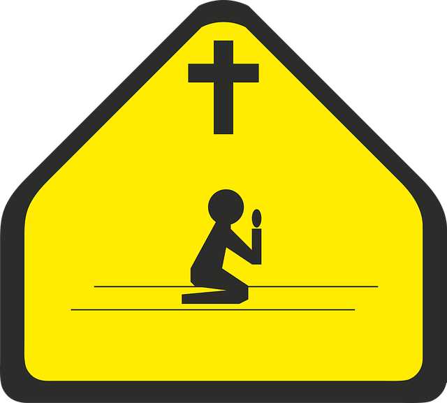 Free chapel praying christian vector