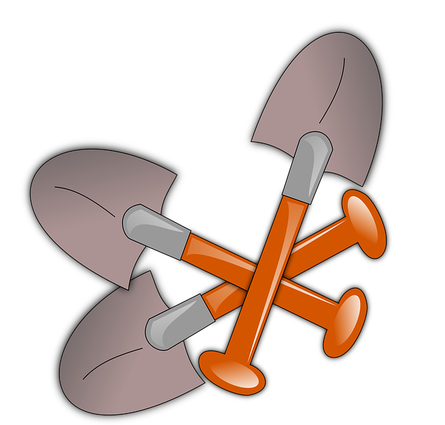 Free spades shovels digging illustration