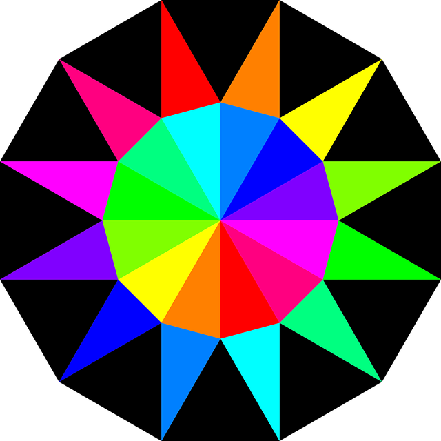 Free polygon rainbow pallet vector