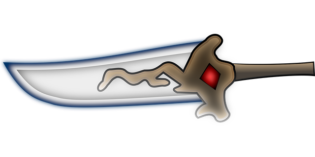 Free blade fantasy knife vector