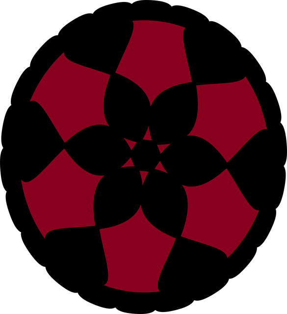 Free doily flower red vector
