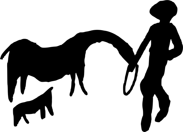 Free cowboy iberia petroglyph vector