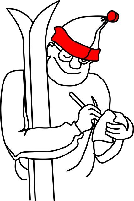 Free skier skiing ski vector