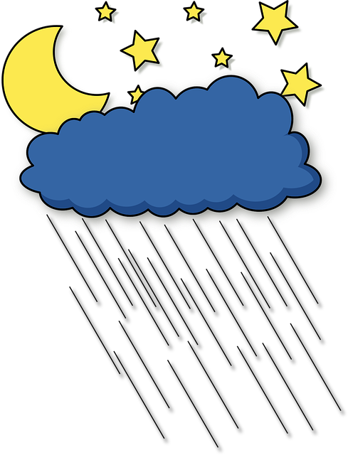 Free rain heavy rain night sky vector