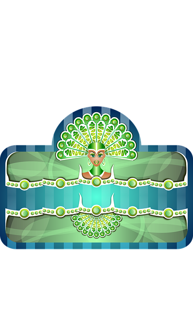 Free carnival girl peacock illustration