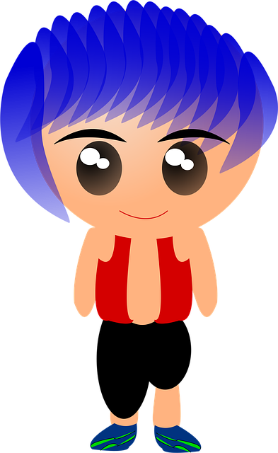 Jongen, Punk, Blauwe Haren, Tiener