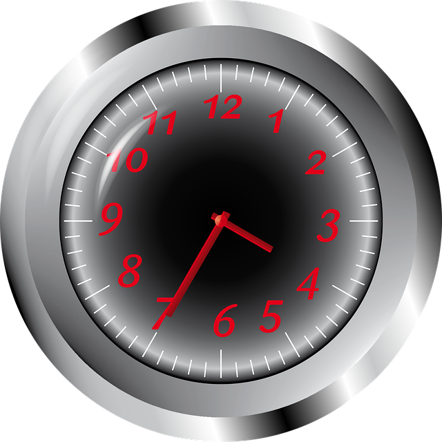 Free clock time metal vector