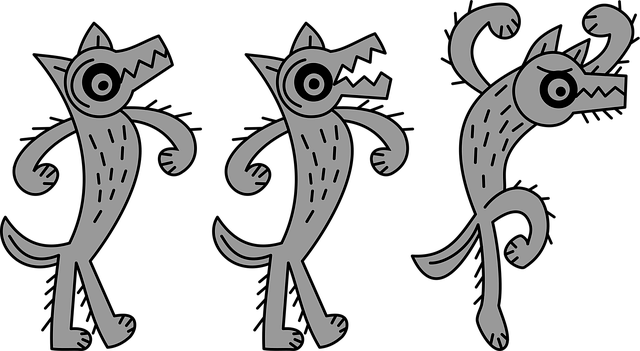 Free wolves animal dancing vector