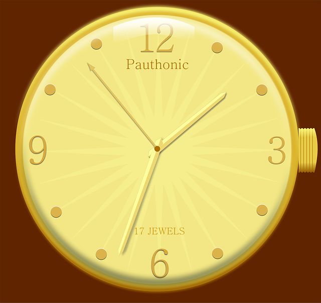 Free clock gold time vector