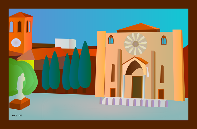 Free landmark sight piazza san francesco vector