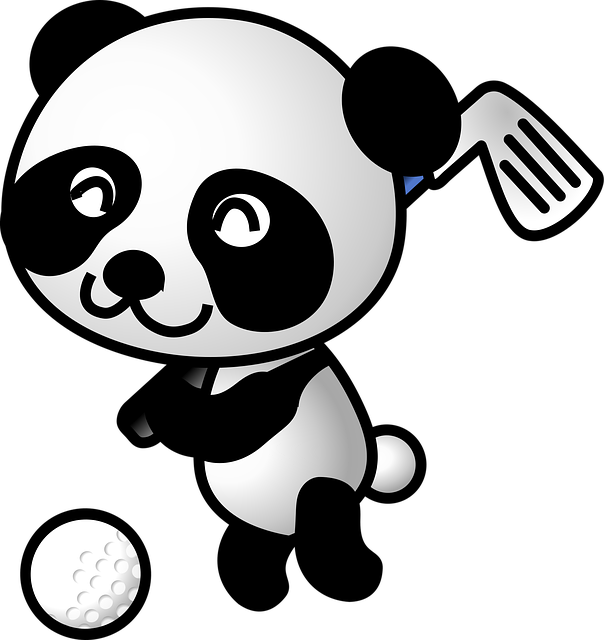 Free panda golf animal vector