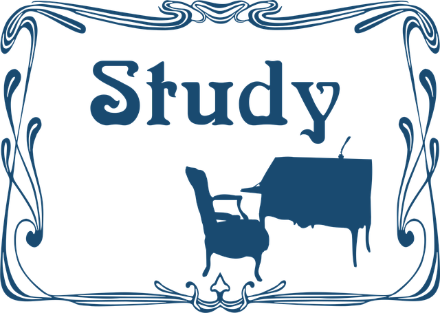 Free office study blue illustration