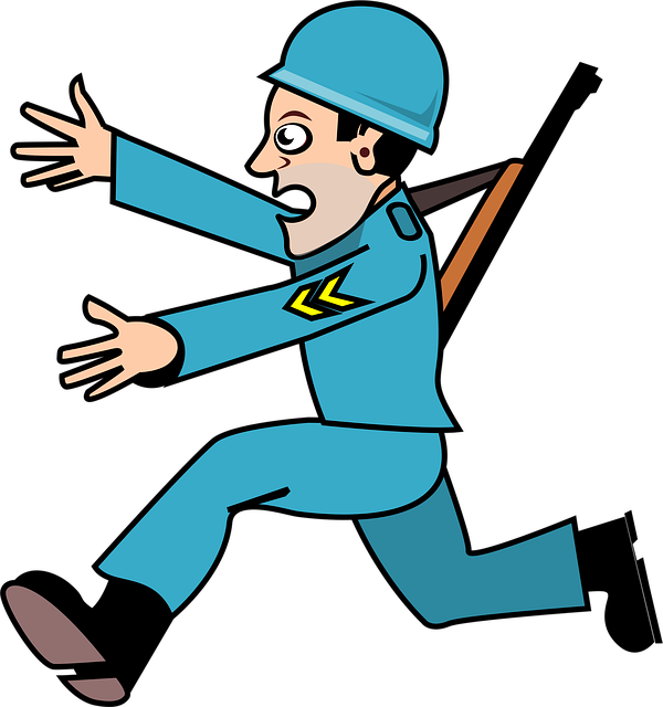 Free coward retreat military vector