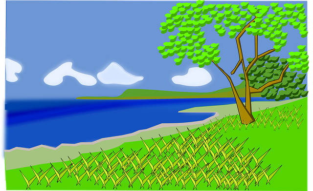 Free coastline beach blue vector