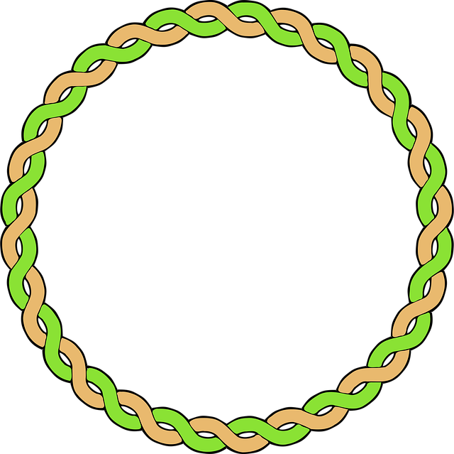 Free braid plait border illustration