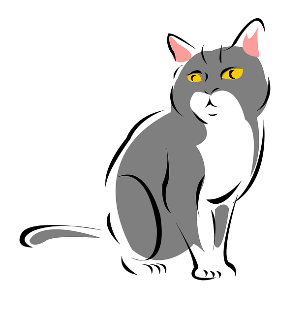 Free attentive cat domestic illustration