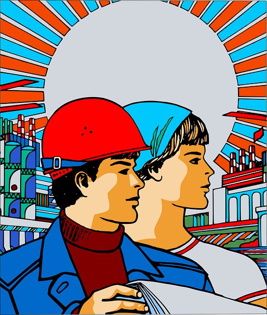 Free workers co-workers man illustration