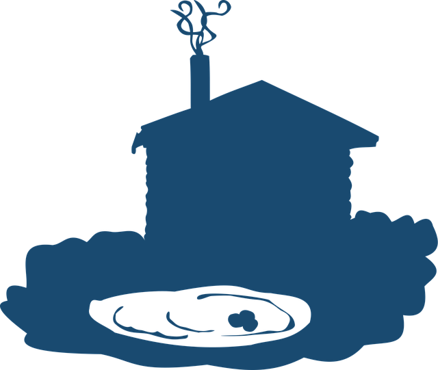 Free blockhouse house pond vector