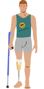 Amputation, Prosthetics, Leg, Crutch