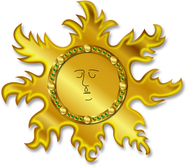 Free sun gold astrological vector
