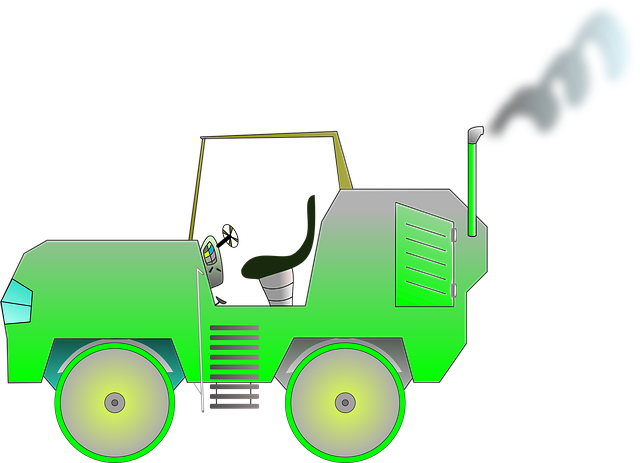 Free bulldozer compactor asphalt vector