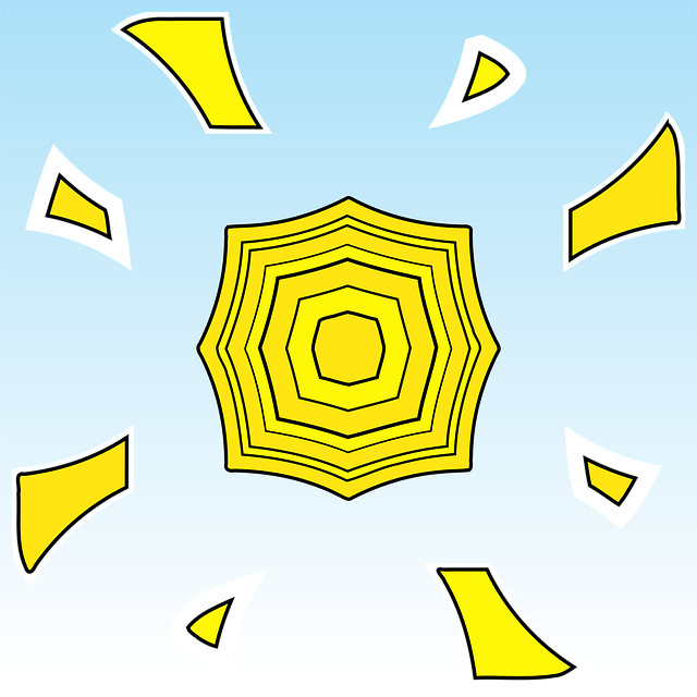 Free sun shining bright illustration