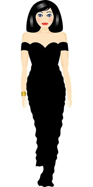 Kvinde, Model, Smuk, Sort, Catwalk
