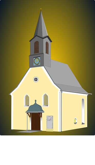 Free church buildings christian vector