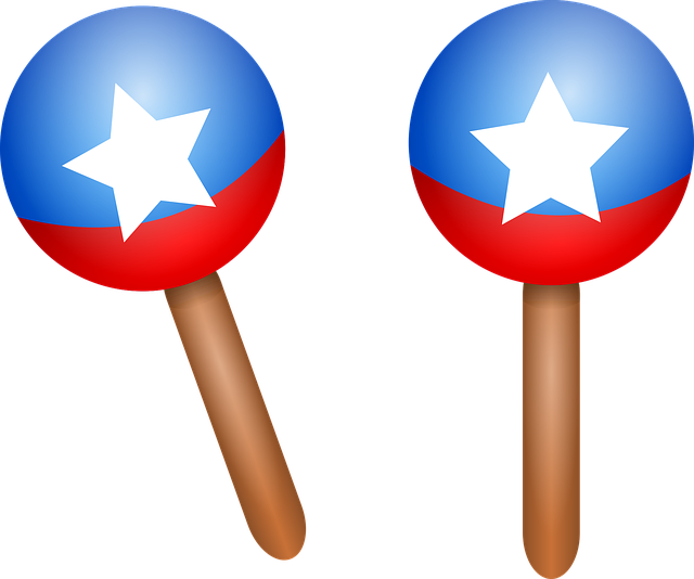 Free vibrating bell rattle toy illustration