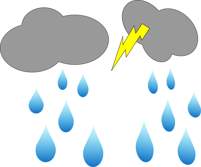 Free cloud lightning rain vector