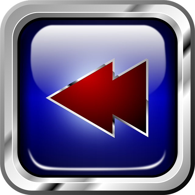 Free button rewind blue vector