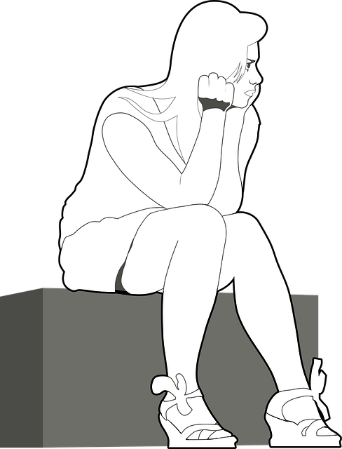 Free woman girl sitting vector