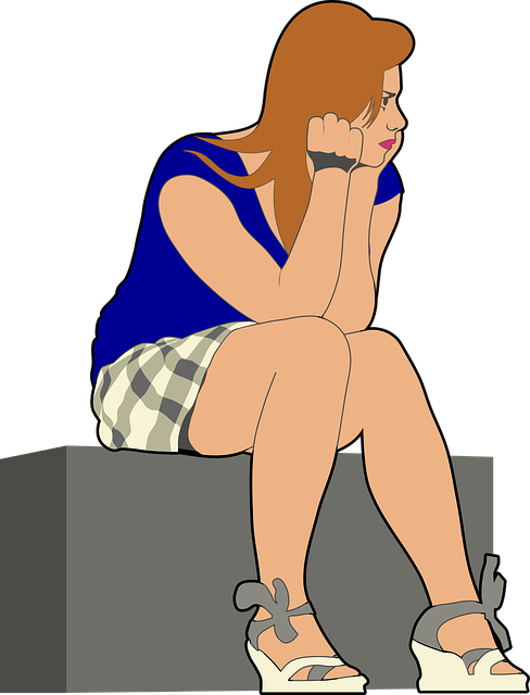 Free woman girl sitting vector