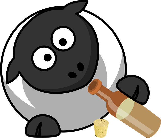 Free sheep animal bottle vector