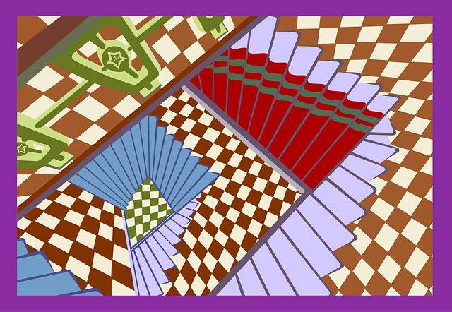 Free steps house cubism illustration