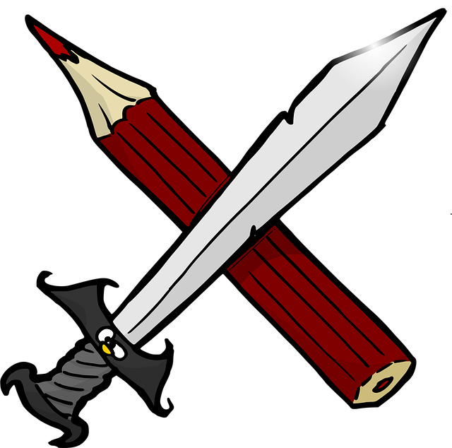 Free crayon pencil sword vector