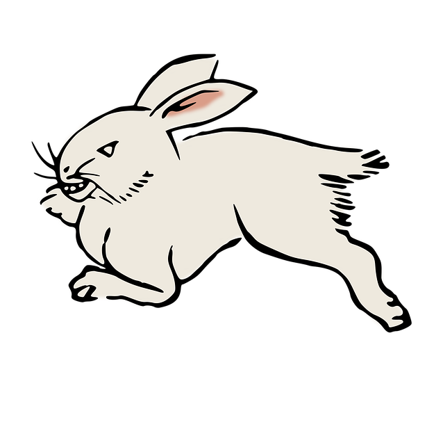 Free animal rabbit woodcut vector