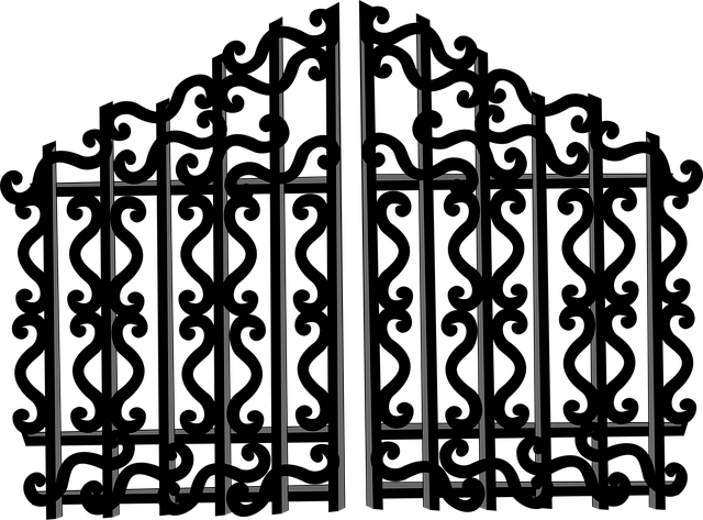 Free fence door barricade vector