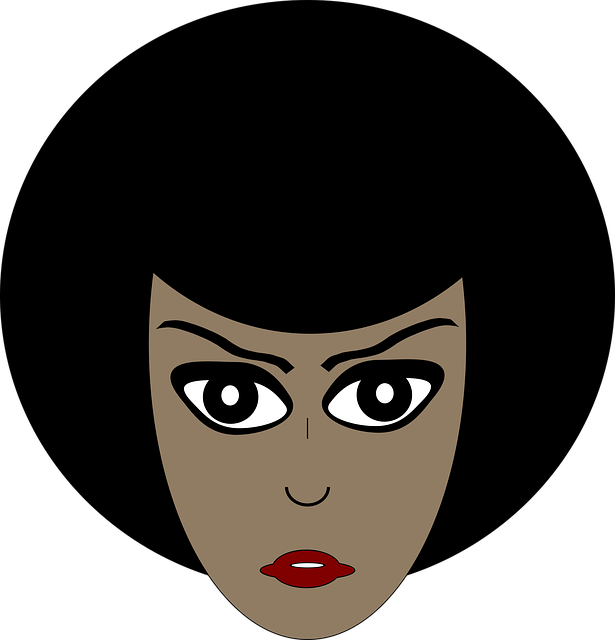Mujer, Rostro, Afro, Negro, Sencillo