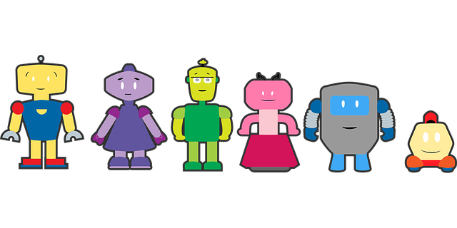 Free robots adorable characters illustration