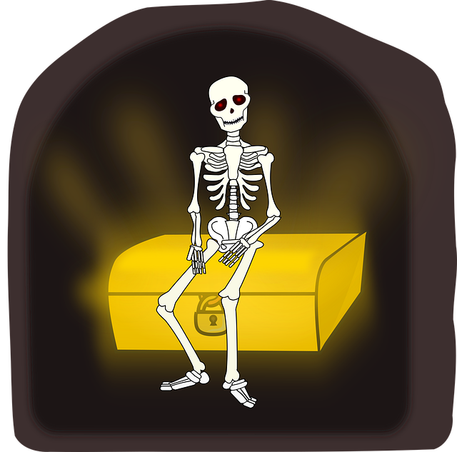Free treasure skeleton after-death vector
